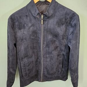 Emperio & Co Men's Faux Suede Zip-Front Jacket - Navy